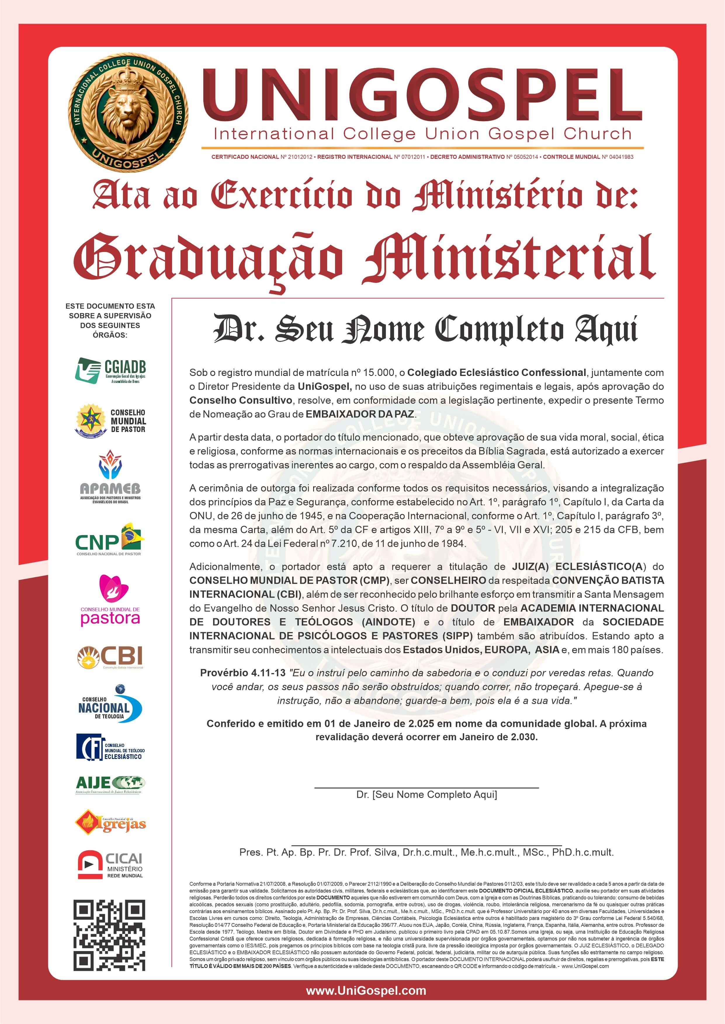Ata de Graduação Ministerial