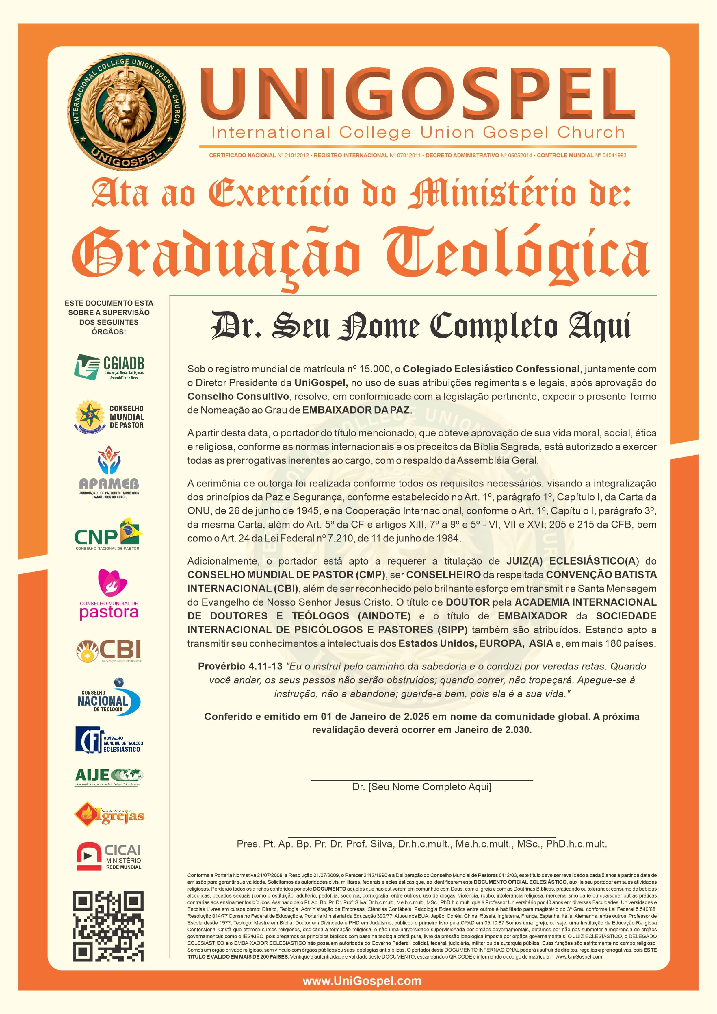 Ata de Graduação Teológica