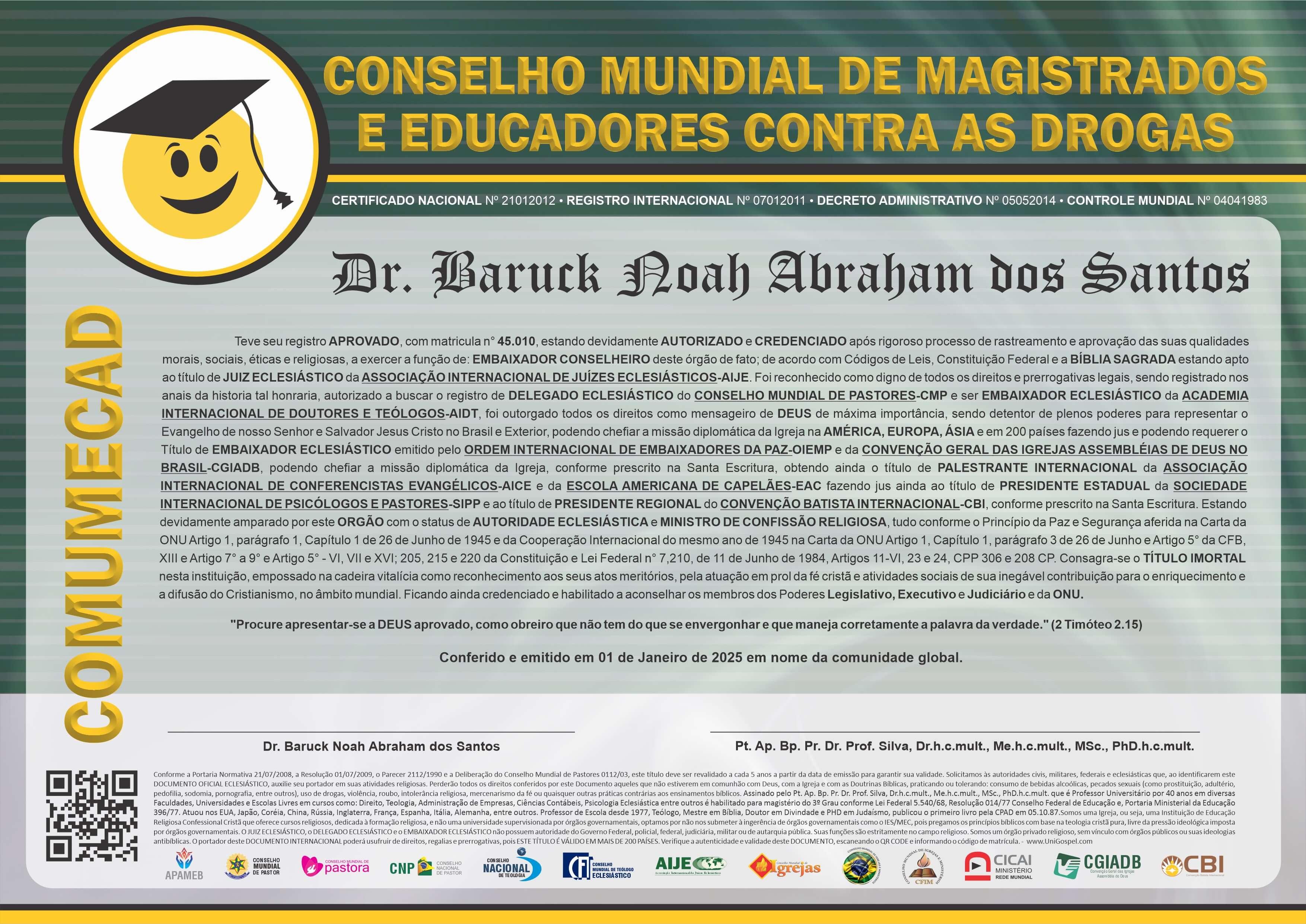 Conselho Mundial de Magistrados e Educadores contra as Drogas