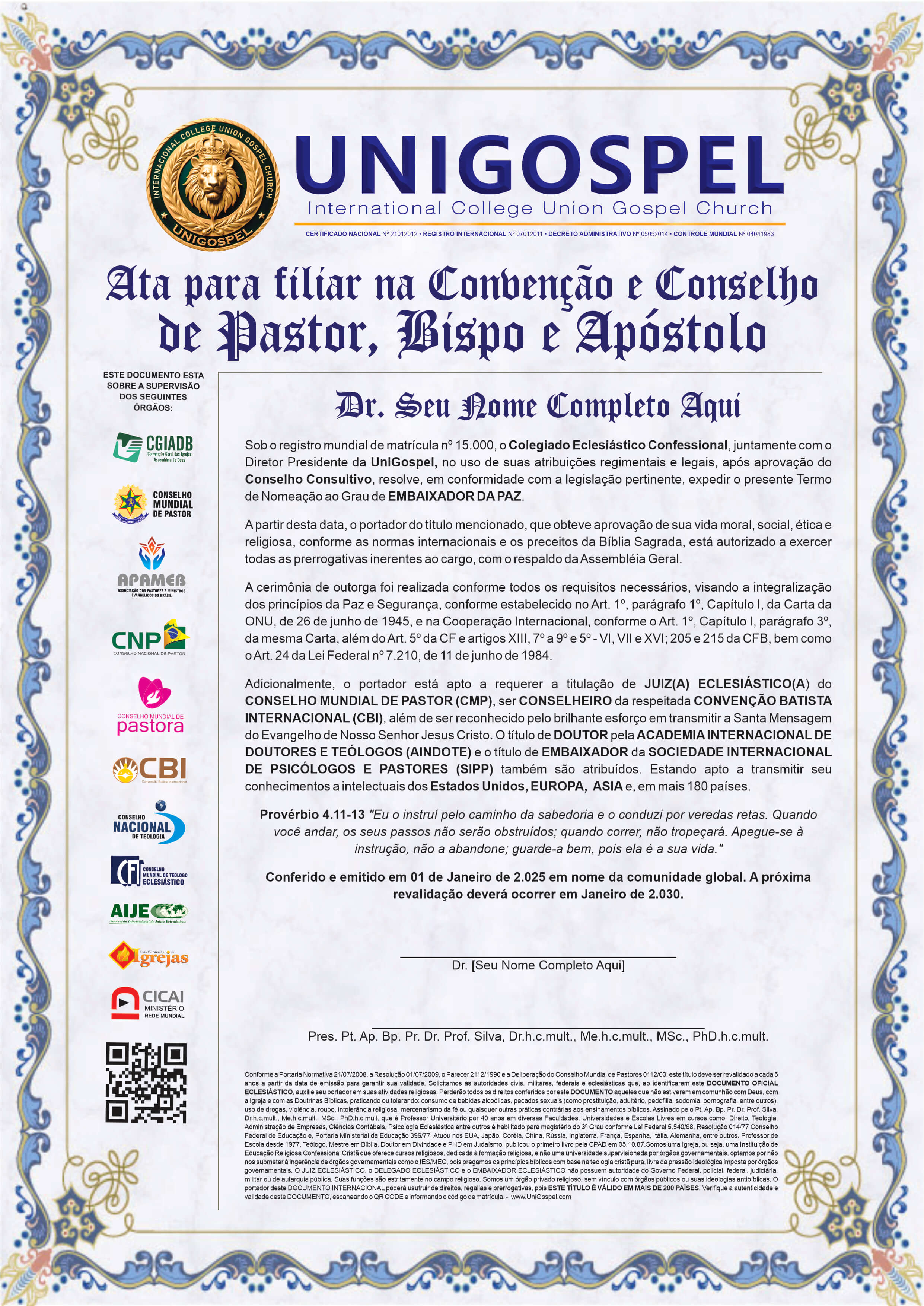 Ata de Filiação na Convenção e Conselho