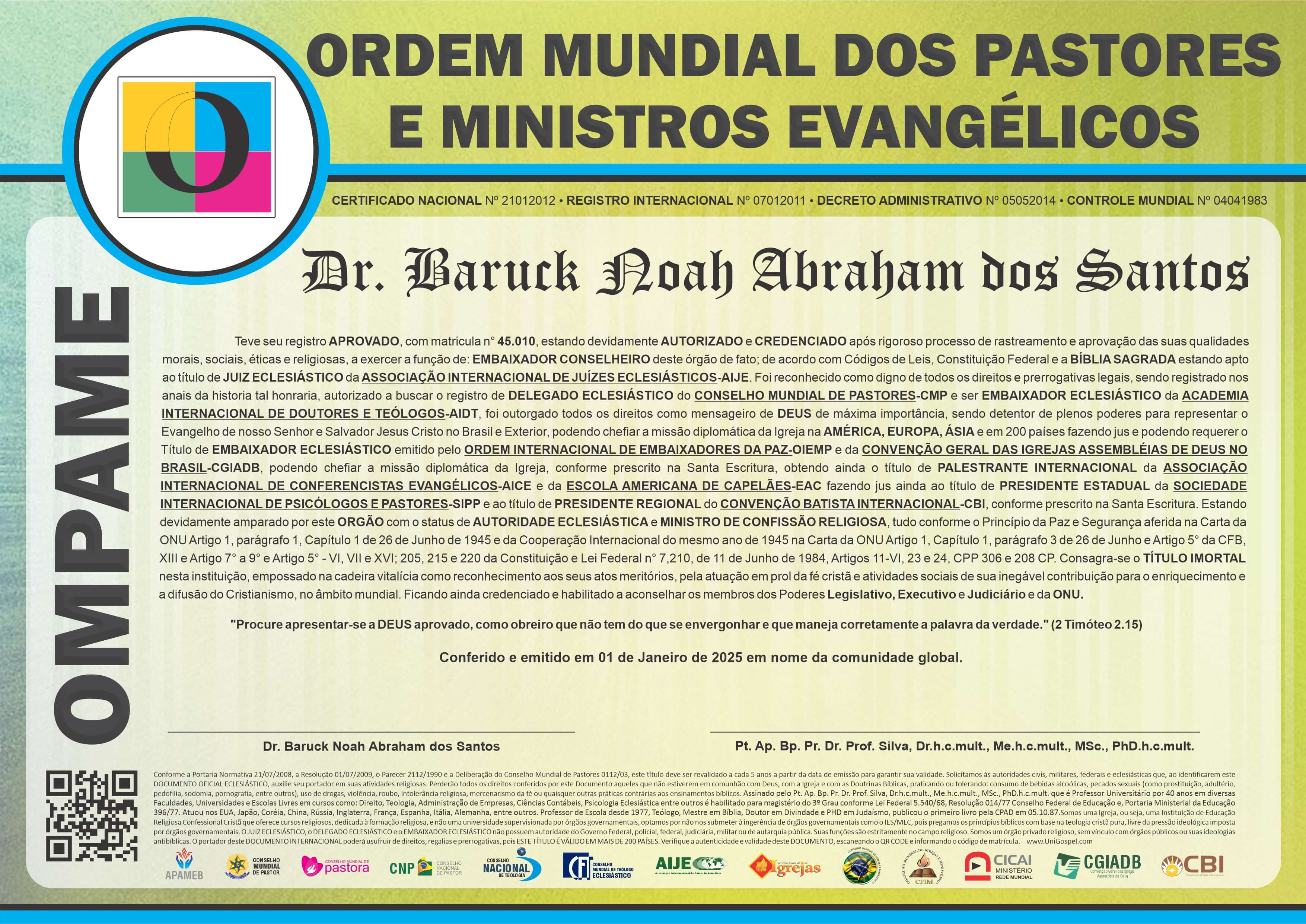 Ordem Mundial dos Pastores e Ministros Evangélicos